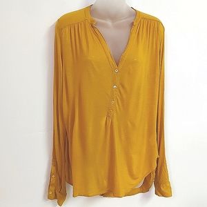 3 for $25- T.Babaton Mustard Yellow Long Sleeved Rayon Tee, Size XS